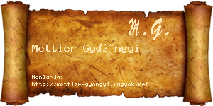 Mettler Gyöngyi névjegykártya